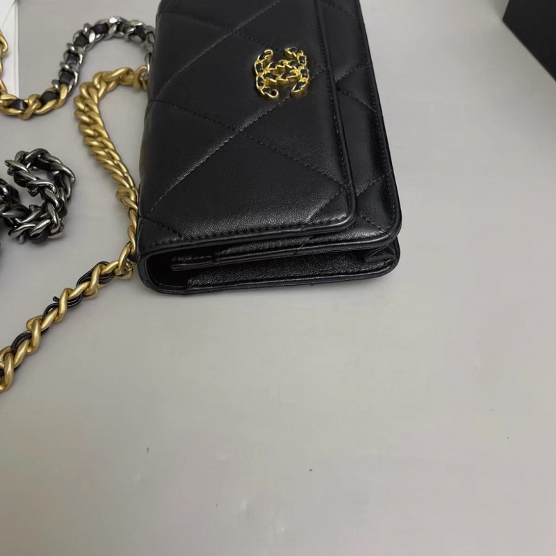 Chanel香奈兒19BagWOC 黑金全皮鏈條包-2