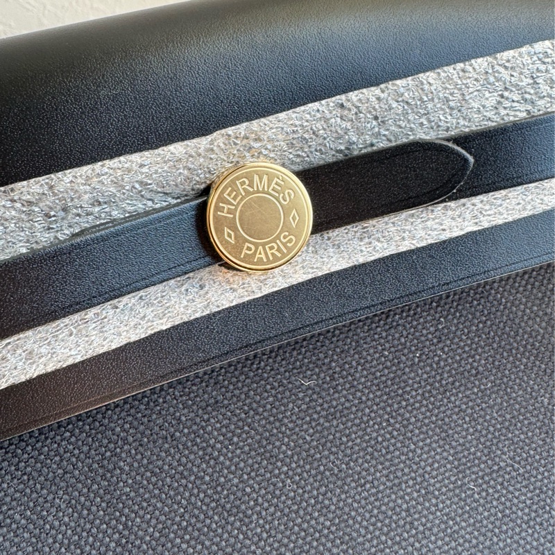 Hermes 黑帆布金釦mini herbag 真的超推薦✨✨-8
