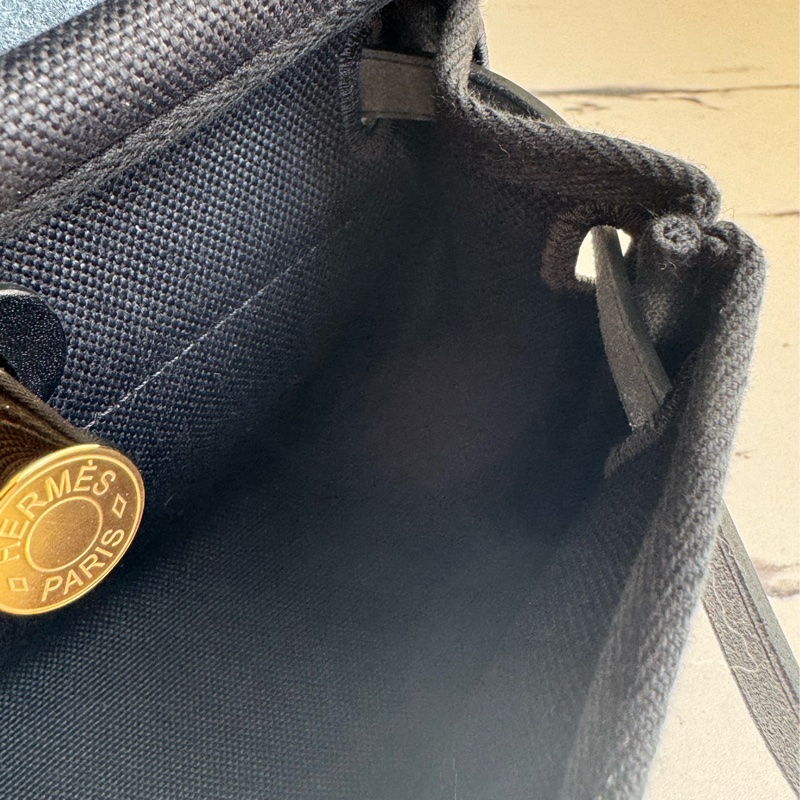 Hermes 黑帆布金釦mini herbag 真的超推薦✨✨-13