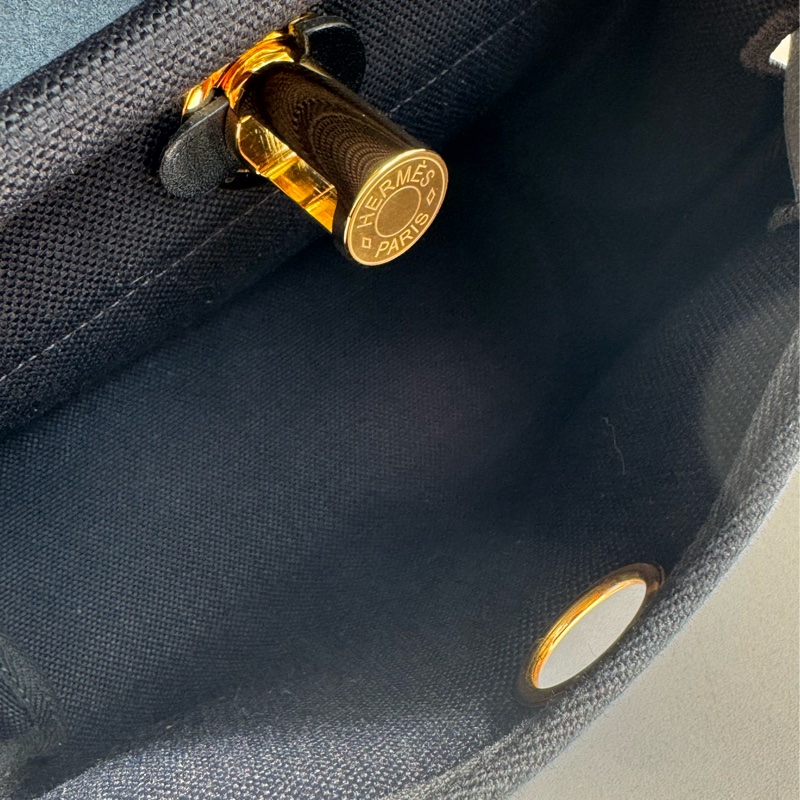 Hermes 黑帆布金釦mini herbag 真的超推薦✨✨-14