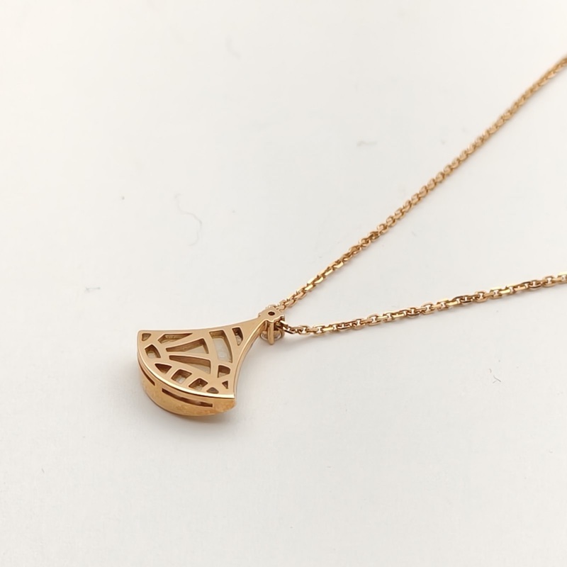 BVLGARI DIVASDREAM白母貝單鑽小扇子項鏈18K玫瑰金-3