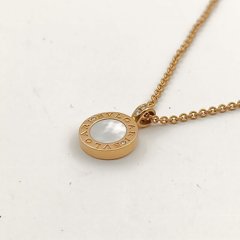BVLGARI BVLGARI系列圓餅瑪瑙項鏈18K玫瑰金/鑽石/白貝母-2