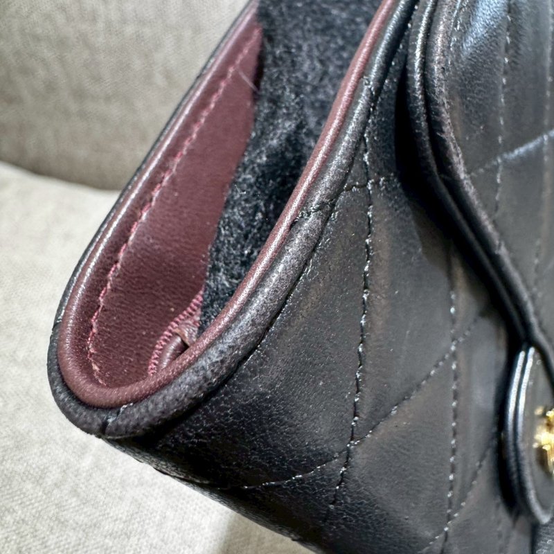 CHANEL 經典雙C菱格小羊皮長夾-5