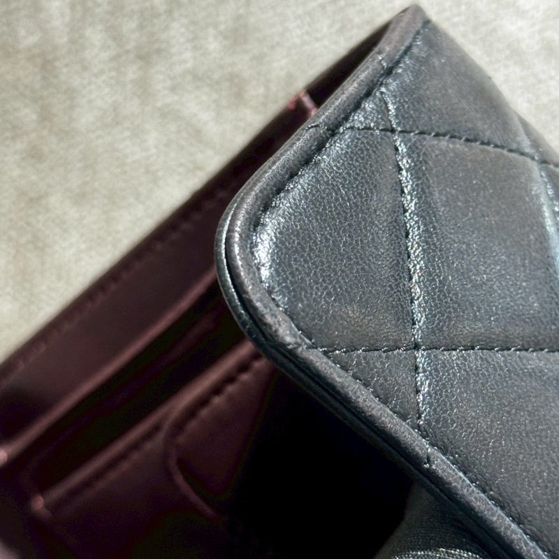 CHANEL 經典雙C菱格小羊皮長夾-20