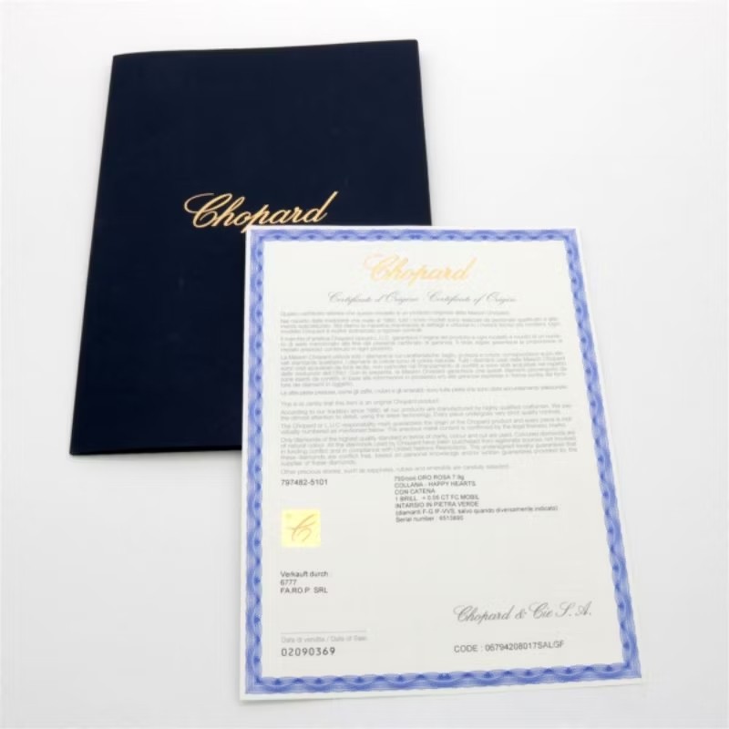 蕭邦 CHOPARD HAPPY HEARTS 18K金 土耳其石 鑽石 愛心型 項鍊 項鏈 吊墜-3