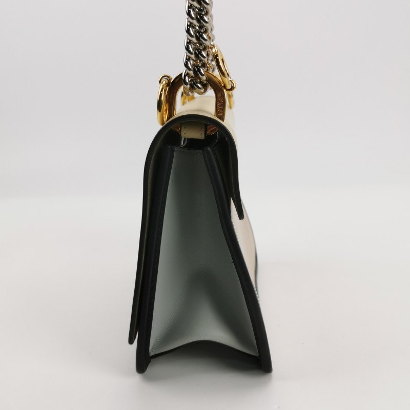 Fendi Kan I F小號牛皮純色F is Fendi標誌單肩包斜挎包-2