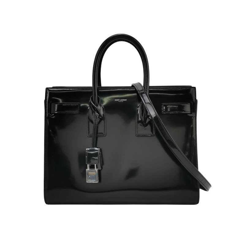 Saint Laurent Sac de Jour 小號牛皮純色字母徽標風琴包單肩包-0