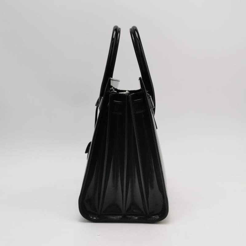 Saint Laurent Sac de Jour 小號牛皮純色字母徽標風琴包單肩包-2