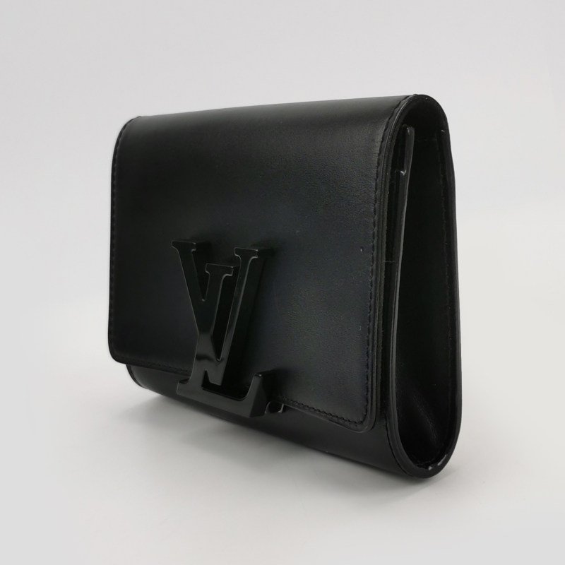 Louis Vuitton(LV)Louise牛皮純色logo標誌手拿包-1