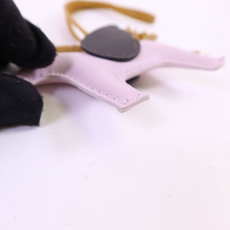HERMES Milo/Swift皮革Rodeo Pegase PM掛飾Sesame/Ebene/Mauve Pale-10
