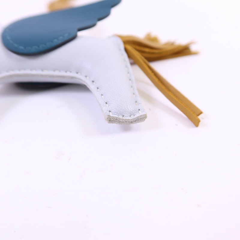 HERMES Milo/Swift皮革Rodeo Pegase PM掛飾Brume/Sesame/Vert Bosphore-7