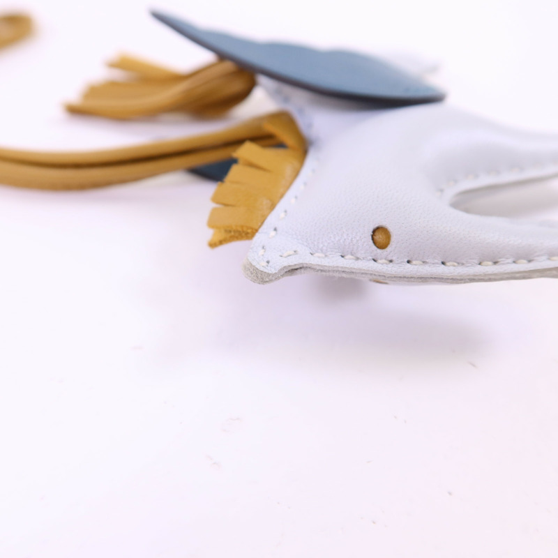 HERMES Milo/Swift皮革Rodeo Pegase PM掛飾Brume/Sesame/Vert Bosphore-8