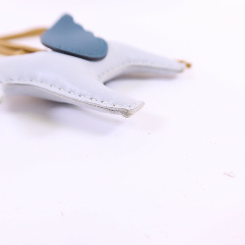 HERMES Milo/Swift皮革Rodeo Pegase PM掛飾Brume/Sesame/Vert Bosphore-9