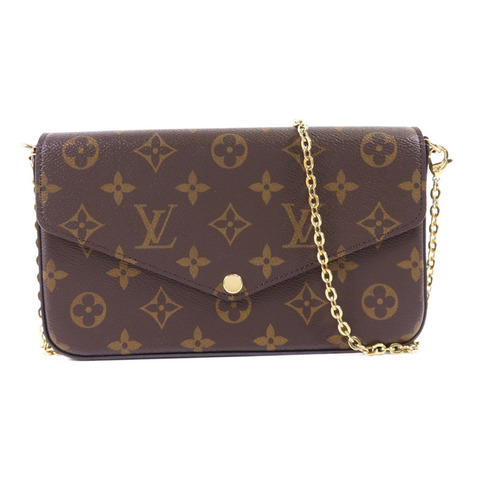LOUIS VUITTON Monogram Felicie Pochette金扣鏈帶肩背袋