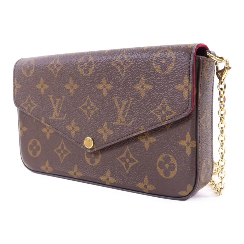 LOUIS VUITTON Monogram Felicie Pochette金扣鏈帶肩背袋-1