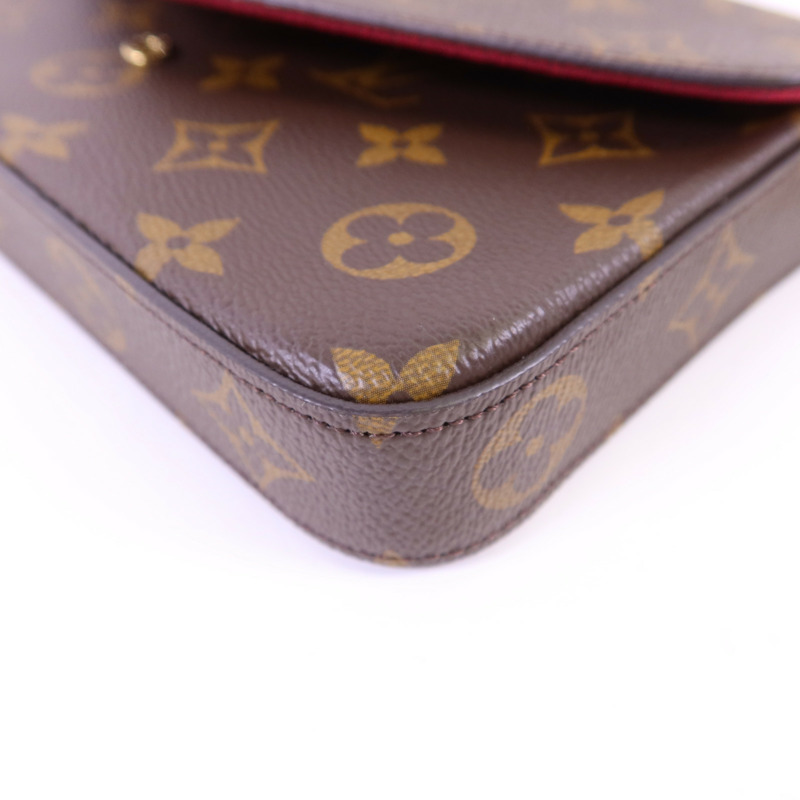 LOUIS VUITTON Monogram Felicie Pochette金扣鏈帶肩背袋-13