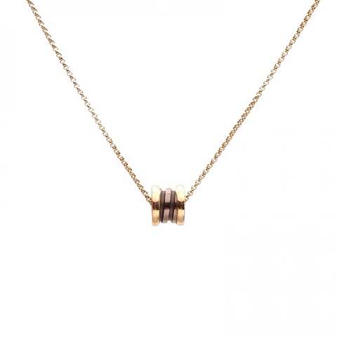 BVLGARI B.ZERO1小蠻腰項鏈18K玫瑰金/鈦陶瓷項鏈