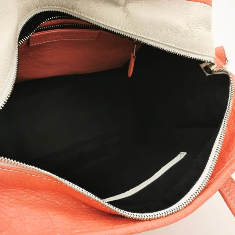 Balenciaga Bazar油蠟皮拼色條紋logo小微標斜挎包單肩包-6