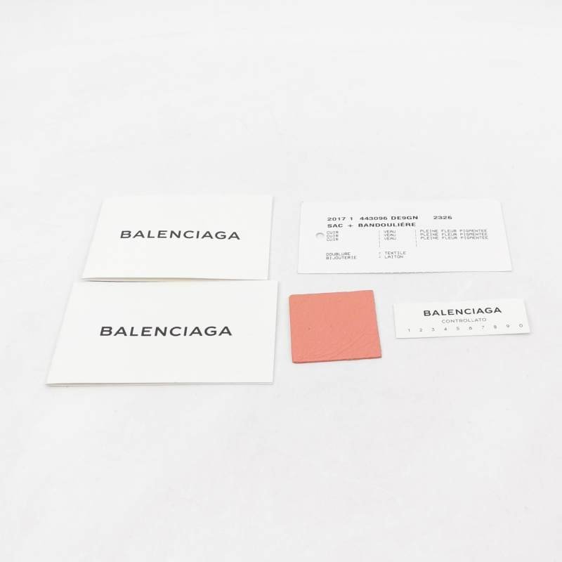 Balenciaga Bazar油蠟皮拼色條紋logo小微標斜挎包單肩包-8