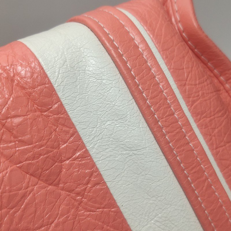 Balenciaga Bazar油蠟皮拼色條紋logo小微標斜挎包單肩包-17