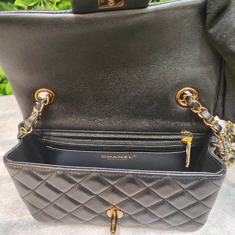 Chanel Classic 20cm 玫瑰金扣-11
