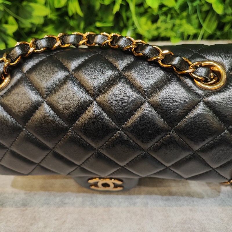 Chanel Classic 20cm 玫瑰金扣-17
