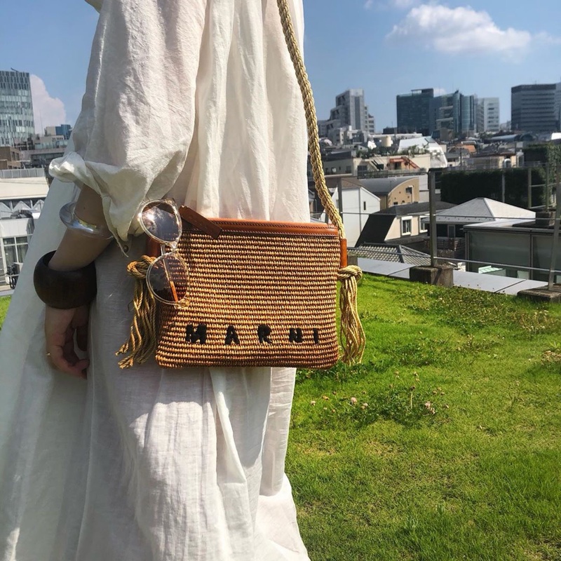 Marni 女士 徽標編織單肩包均碼碼24cm*1cm*19cm-5