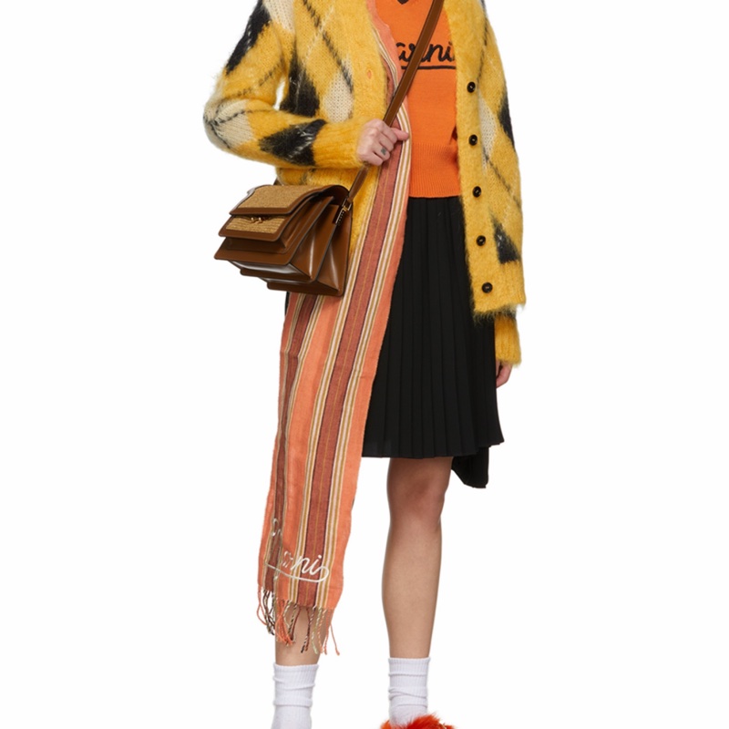 Marni 女士 Trunk Soft 小牛皮編織風琴單肩包均碼碼中號、-8