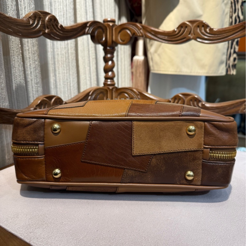 Miumiu 拼皮 棕色保龄球-4