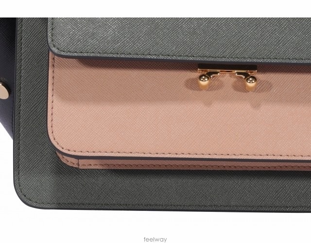 Marni 女士 trunk中號拼色風琴單肩包均碼碼長度：23cm，高度：14cm，寬度：16cm-1