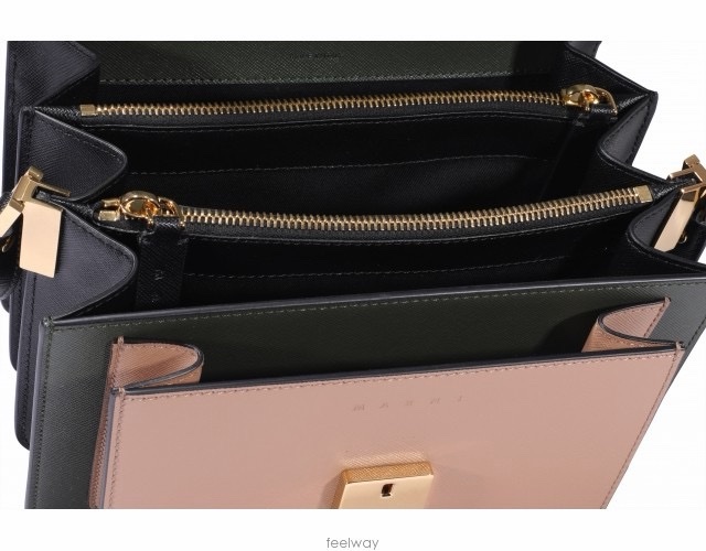 Marni 女士 trunk中號拼色風琴單肩包均碼碼長度：23cm，高度：14cm，寬度：16cm-2