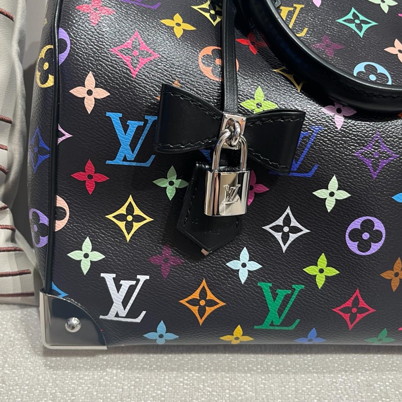 LV x TM Speedy Soft 30 M13257 村上隆黑彩花限量-2