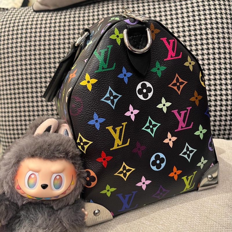 LV x TM Speedy Soft 30 M13257 村上隆黑彩花限量-7