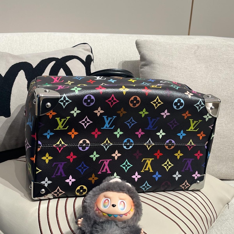 LV x TM Speedy Soft 30 M13257 村上隆黑彩花限量-8