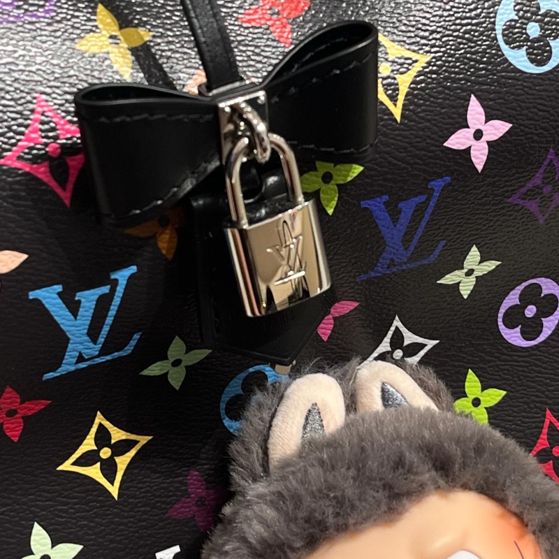 LV x TM Speedy Soft 30 M13257 村上隆黑彩花限量-9