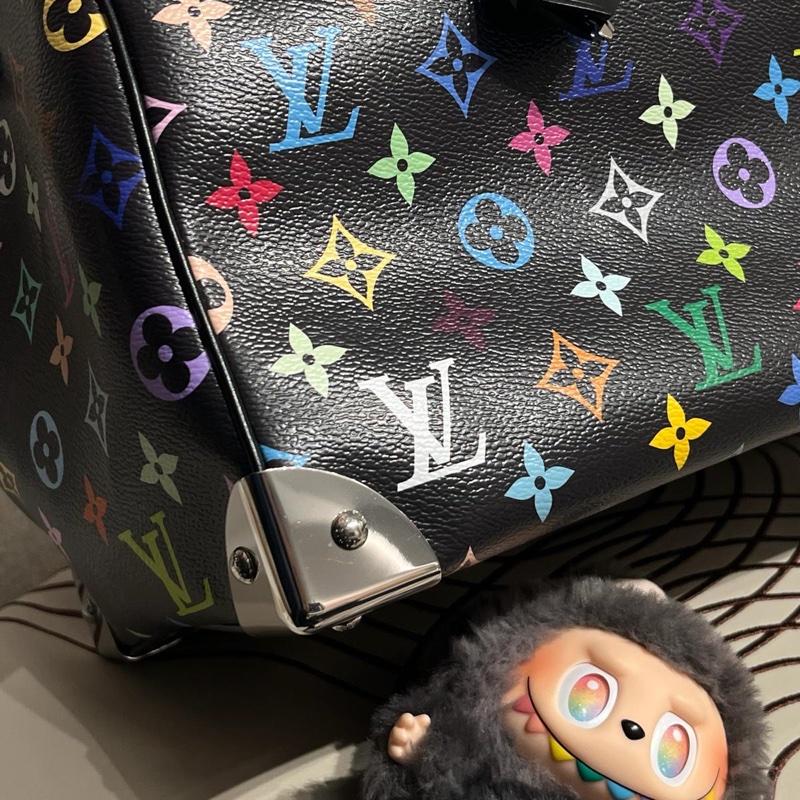 LV x TM Speedy Soft 30 M13257 村上隆黑彩花限量-11