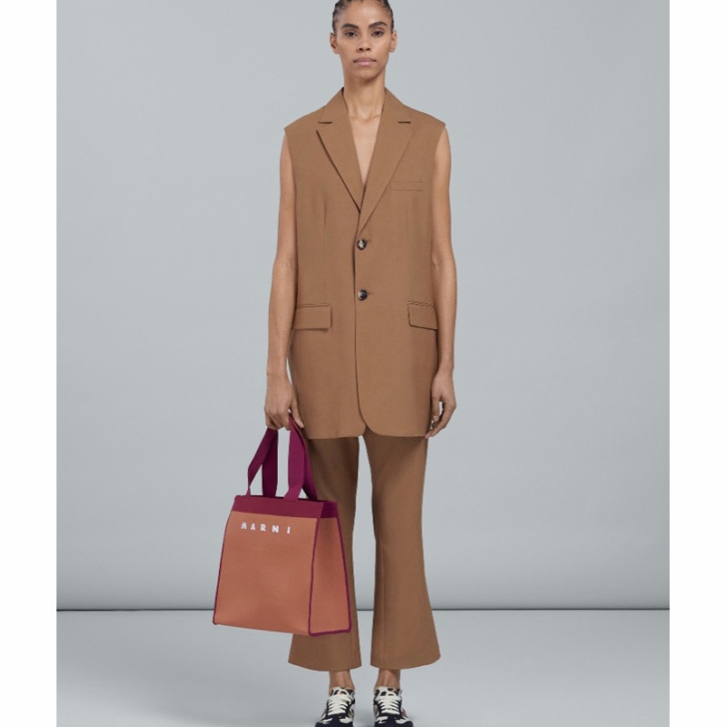 Marni 女士 中號提花手提包均碼碼35cm*14cm*31.5cm-4