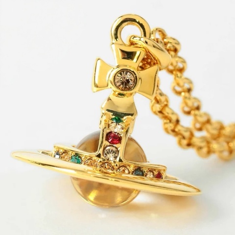 🌷VivienneWestwood 全新品土星項鍊｜經典花紋✦fufu style 精品✦ 時尚耐看百搭｜