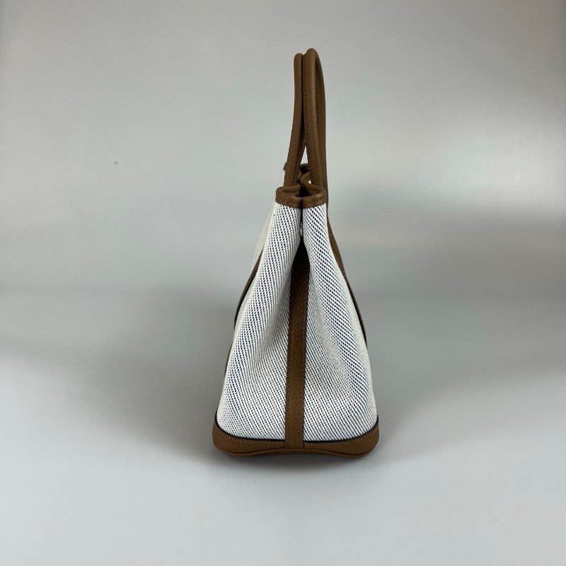 HERMES Z刻 咖拚藍帆布拚色GP30手提包-2