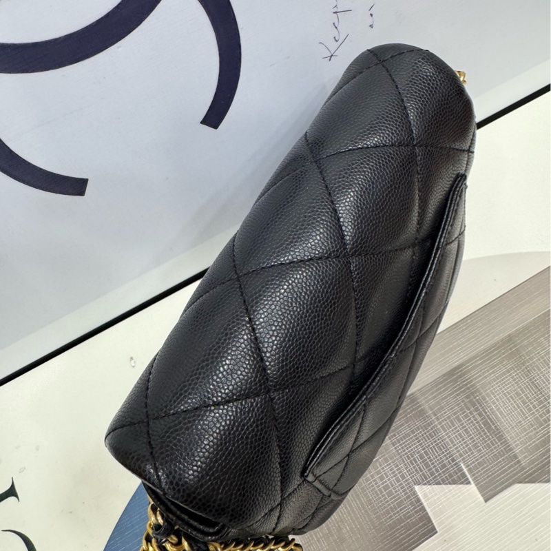 Chanel 牛皮荔枝纹 金币链条方胖子-5