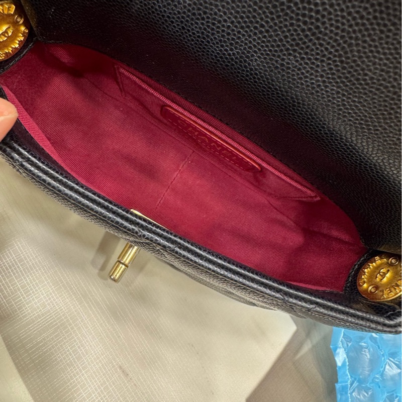 Chanel 牛皮荔枝纹 金币链条方胖子-8