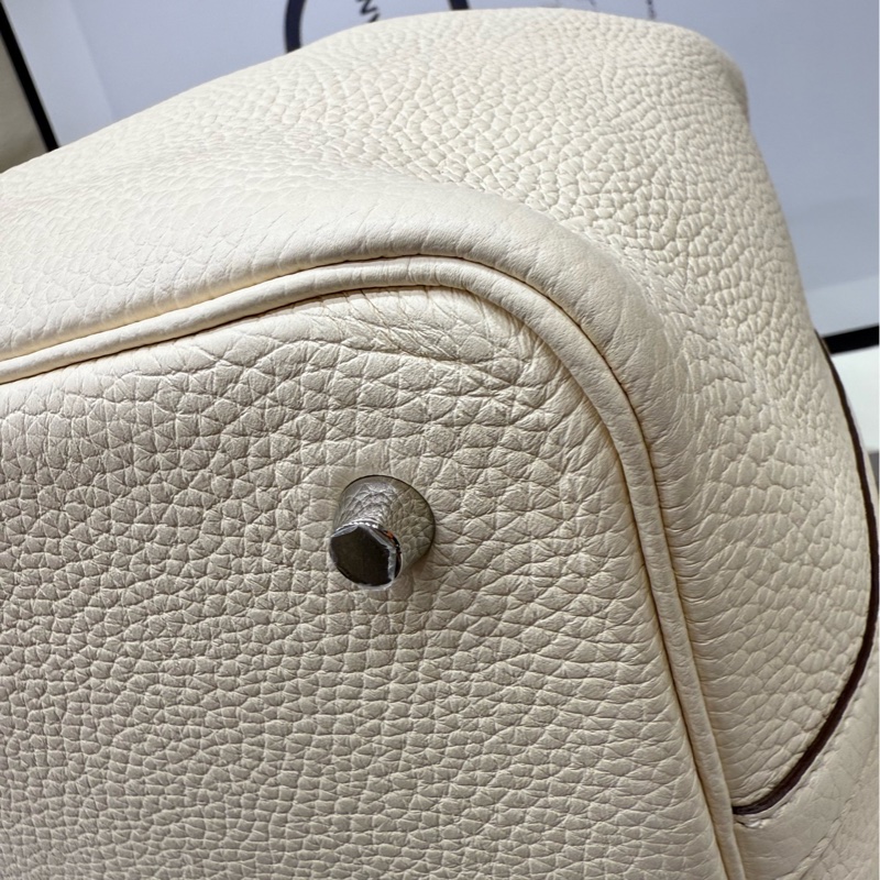 Hermes 爱马仕 奶油白内拼芝麻色 菜篮子22 Z刻 闲置-6