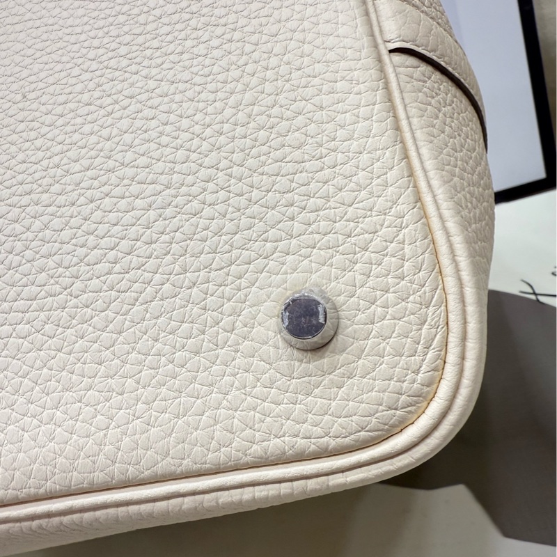 Hermes 爱马仕 奶油白内拼芝麻色 菜篮子22 Z刻 闲置-7