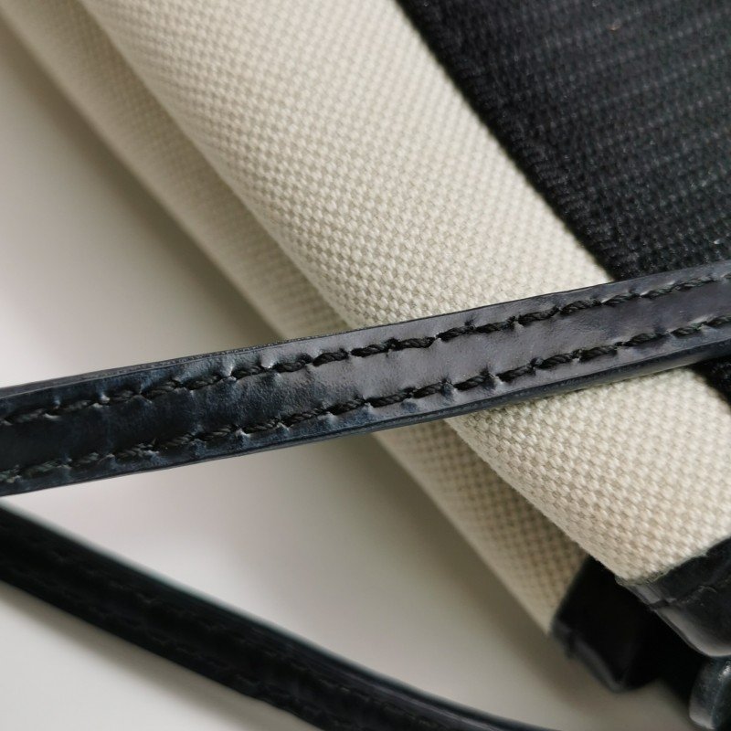 Balenciaga Navy Cabas加小號牛皮帆布字母Logo加固邊飾子母包斜挎包單肩包-13