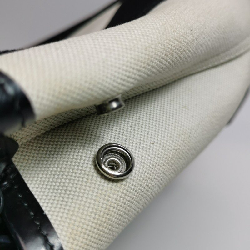 Balenciaga Navy Cabas加小號牛皮帆布字母Logo加固邊飾子母包斜挎包單肩包-14