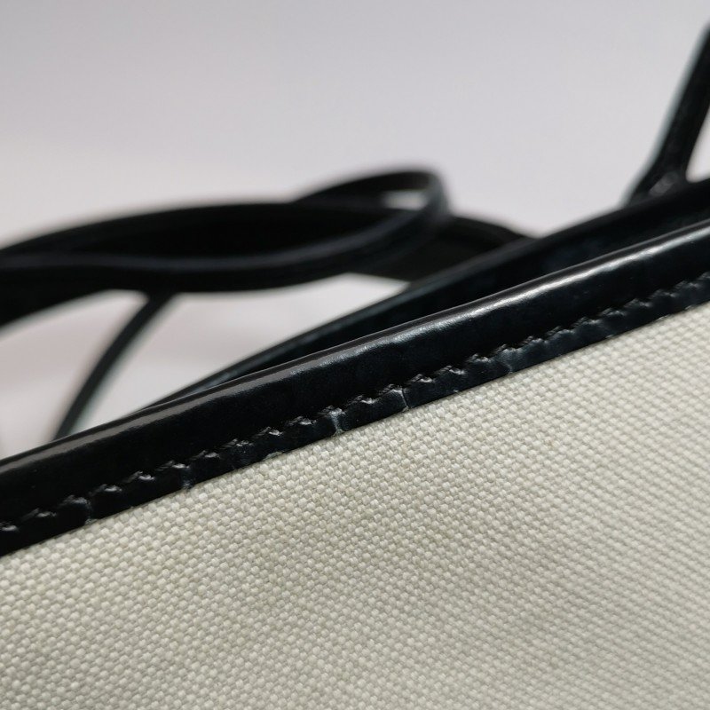 Balenciaga Navy Cabas加小號牛皮帆布字母Logo加固邊飾子母包斜挎包單肩包-19