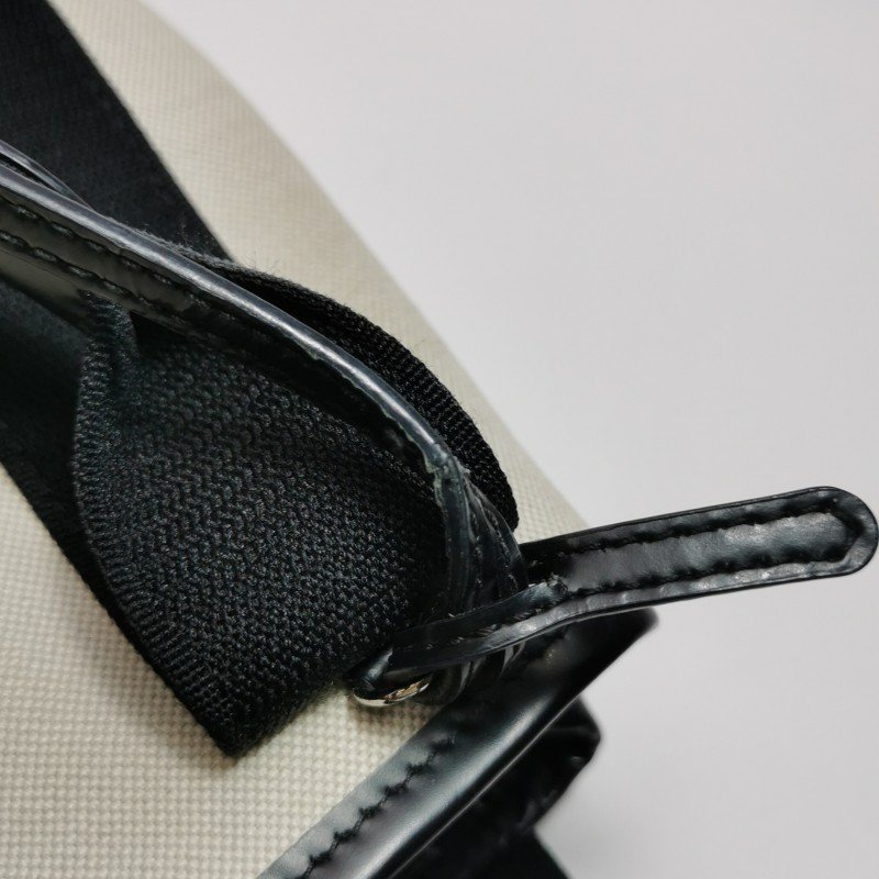 Balenciaga Navy Cabas加小號牛皮帆布字母Logo加固邊飾子母包斜挎包單肩包-25