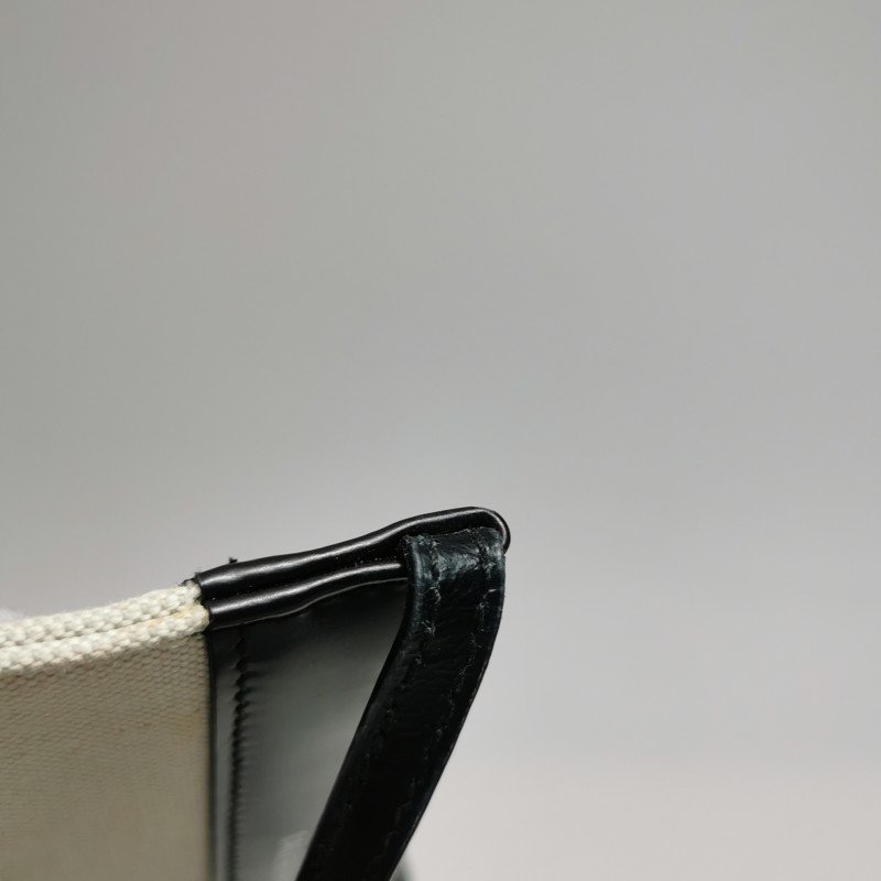 Balenciaga Navy Cabas加小號牛皮帆布字母Logo加固邊飾子母包斜挎包單肩包-31
