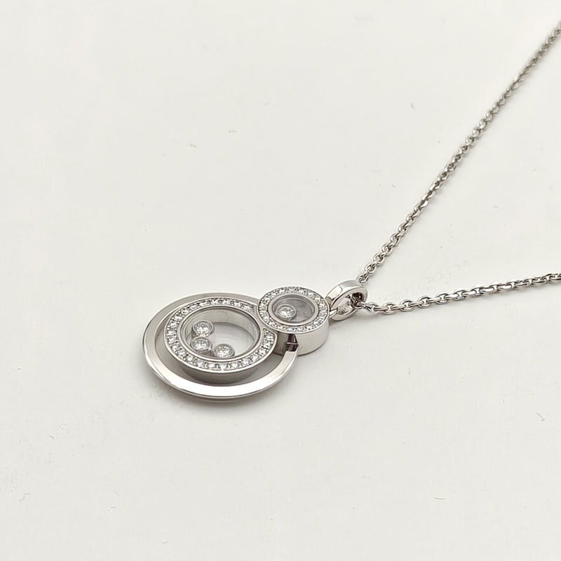 CHOPARD 18K白金鑽石白金快樂鑽8字四顆鑽項鏈-2