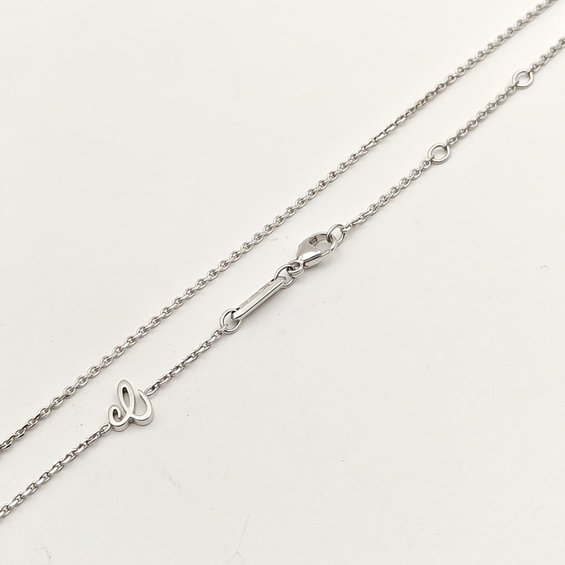 CHOPARD 18K白金鑽石白金快樂鑽8字四顆鑽項鏈-4